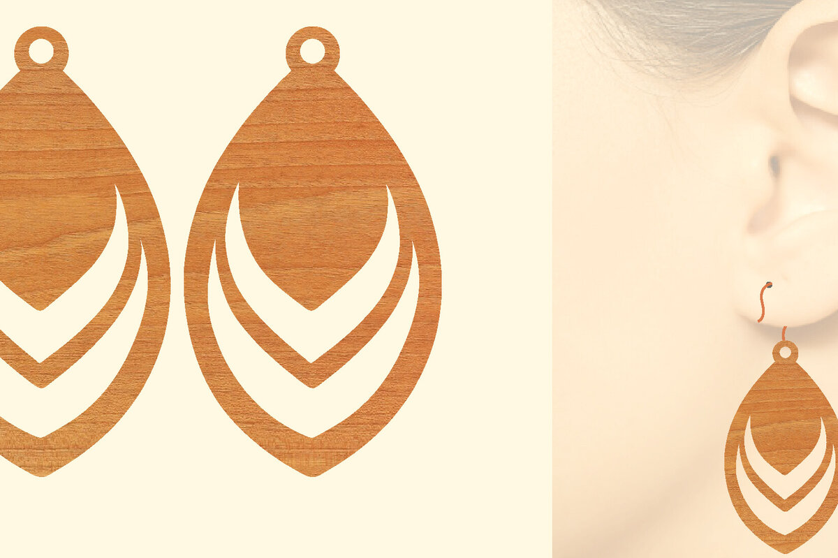 Intra απο ξύλο plywood 3mm-4mm πάχος – Ξύλινα Σκουλαρίκια Δίασταση  5x5 cm INTRAFABR-96303538