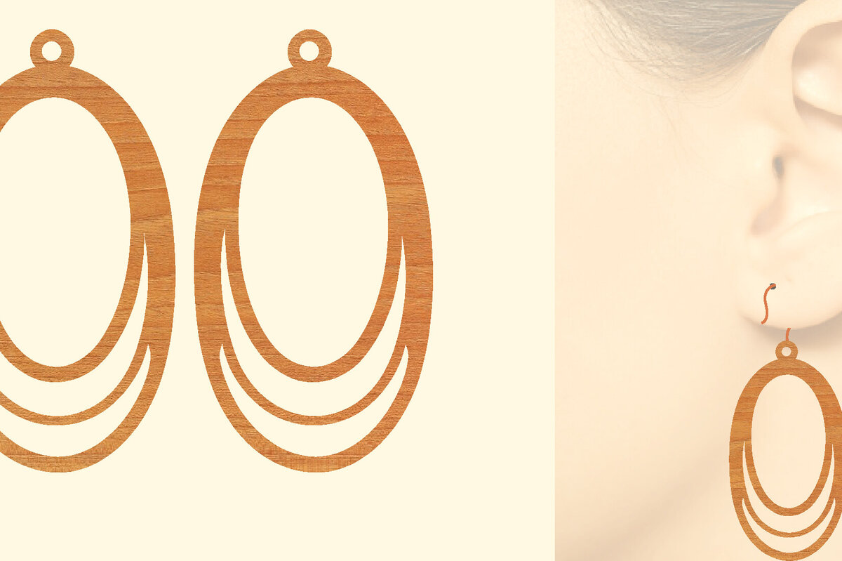 Intra απο ξύλο plywood 3mm-4mm πάχος – Ξύλινα Σκουλαρίκια Δίασταση  5x5 cm INTRAFABR-96303594