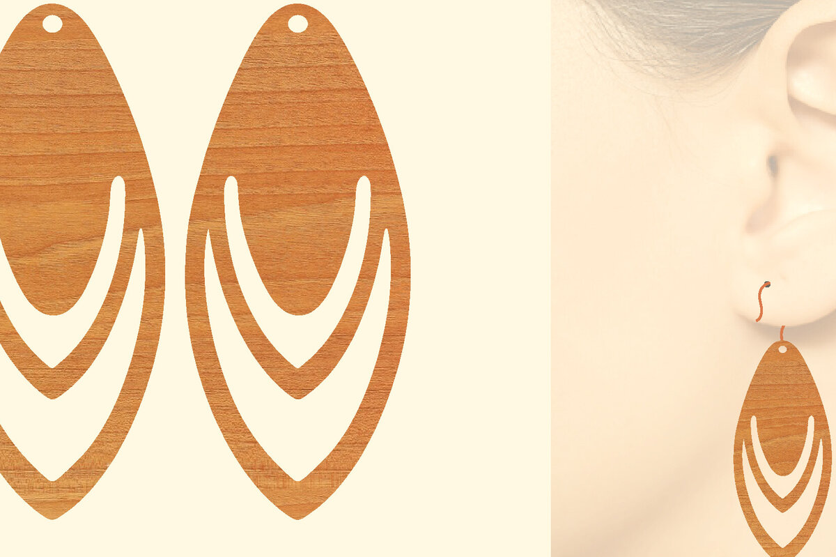 Intra απο ξύλο plywood 3mm-4mm πάχος – Ξύλινα Σκουλαρίκια Δίασταση  5x5 cm INTRAFABR-96303641