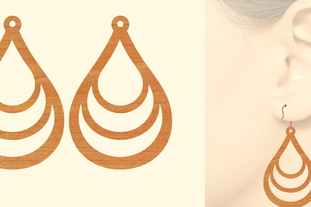 Intra απο ξύλο plywood 3mm-4mm πάχος – Ξύλινα Σκουλαρίκια Δίασταση  5x5 cm INTRAFABR-96303682