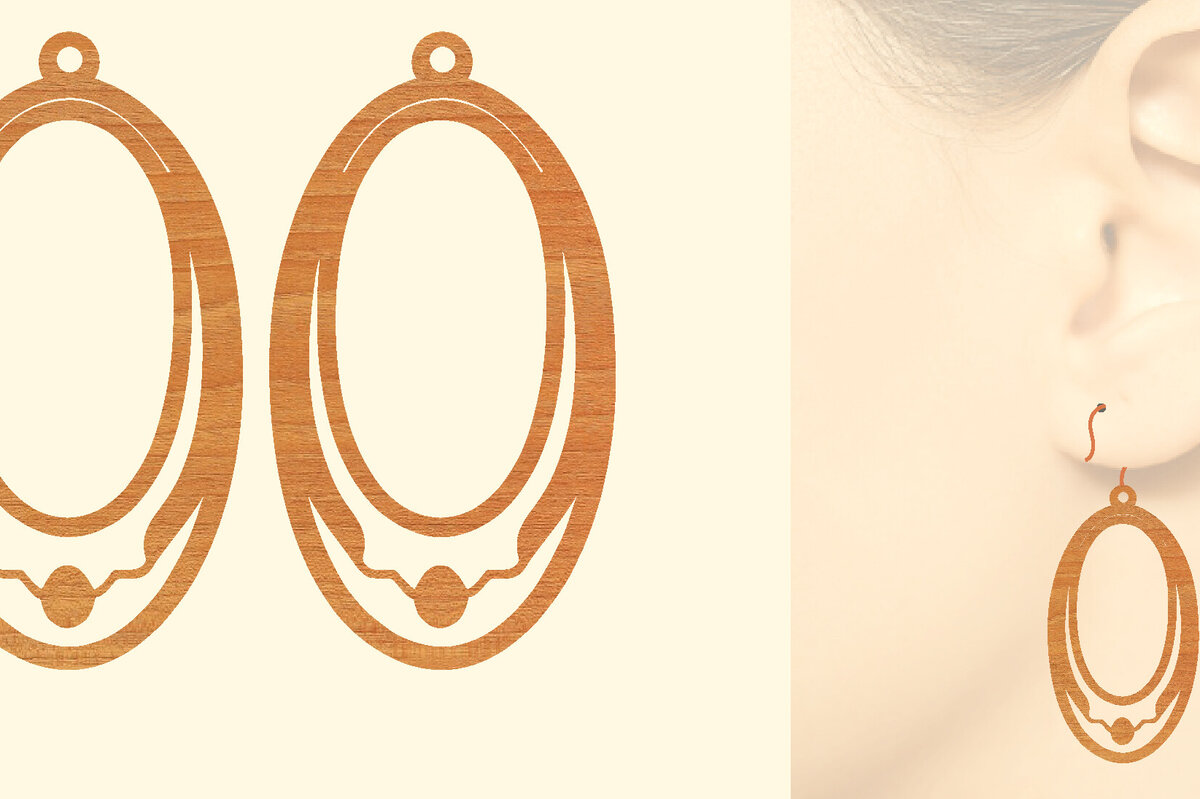 Intra απο ξύλο plywood 3mm-4mm πάχος – Ξύλινα Σκουλαρίκια Δίασταση  5x5 cm INTRAFABR-96303790