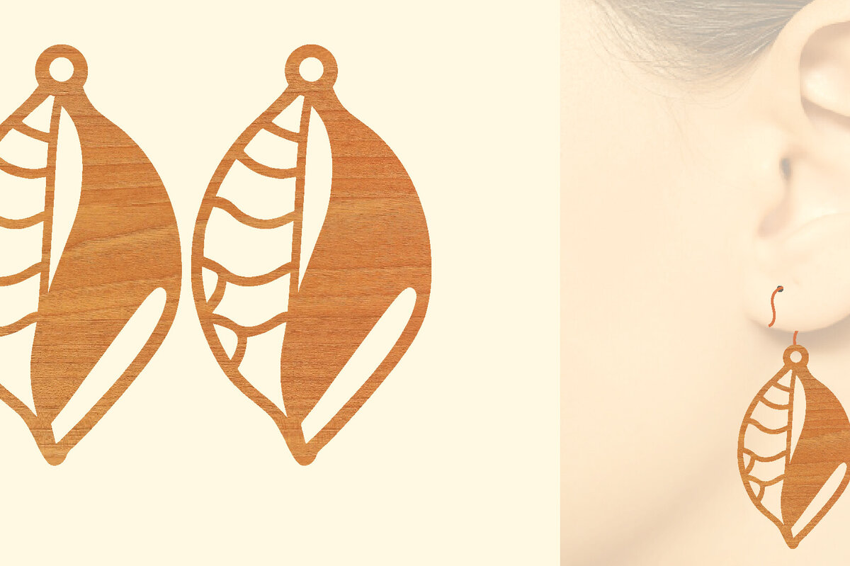 Intra απο ξύλο plywood 3mm-4mm πάχος – Ξύλινα Σκουλαρίκια Δίασταση  5x5 cm INTRAFABR-96303859