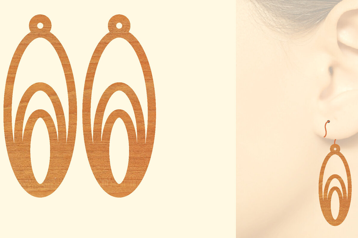 Intra απο ξύλο plywood 3mm-4mm πάχος – Ξύλινα Σκουλαρίκια Δίασταση  5x5 cm INTRAFABR-87308406