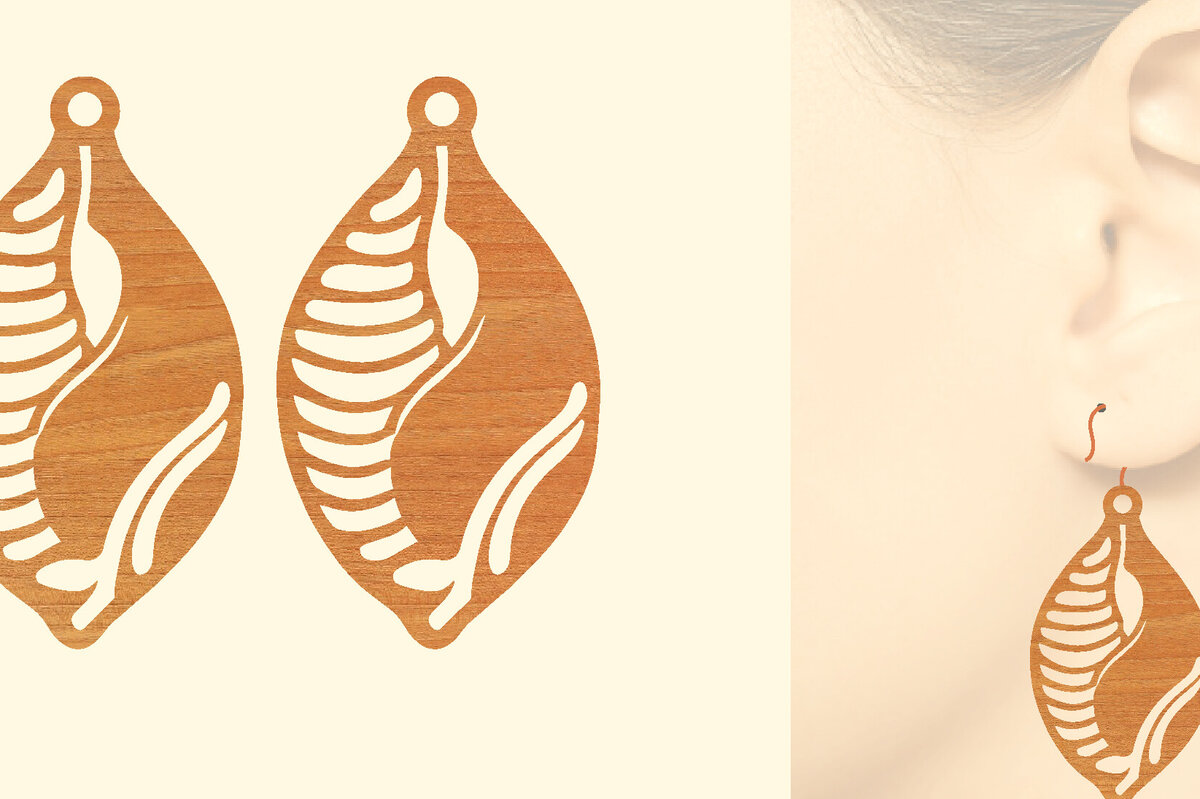 Intra απο ξύλο plywood 3mm-4mm πάχος – Ξύλινα Σκουλαρίκια Δίασταση  5x5 cm INTRAFABR-96303174