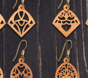 Intra απο ξύλο plywood 3mm-4mm πάχος – Ξύλινα σκουλαρίκια Δίασταση 5x5 cm INTRAFABR-93319065