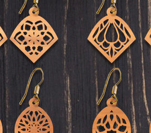 Intra απο ξύλο plywood 3mm-4mm πάχος – Ξύλινα σκουλαρίκια Δίασταση 5x5 cm INTRAFABR-93319089