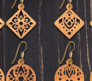 Intra απο ξύλο plywood 3mm-4mm πάχος – Ξύλινα σκουλαρίκια Δίασταση 5x5 cm INTRAFABR-93319104