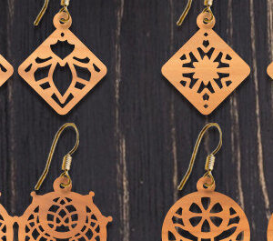 Intra απο ξύλο plywood 3mm-4mm πάχος – Ξύλινα σκουλαρίκια Δίασταση 5x5 cm INTRAFABR-93319112