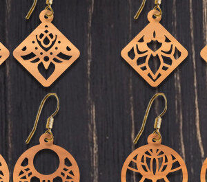 Intra απο ξύλο plywood 3mm-4mm πάχος – Ξύλινα σκουλαρίκια Δίασταση 5x5 cm INTRAFABR-93319121