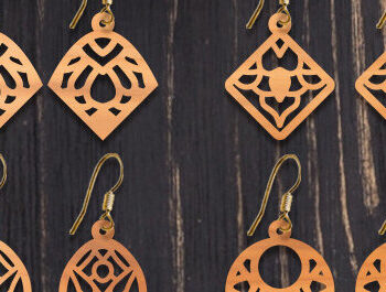 Intra απο ξύλο plywood 3mm-4mm πάχος – Ξύλινα σκουλαρίκια  Δίασταση  5x5 cm INTRAFABR-93319132 - Image 1