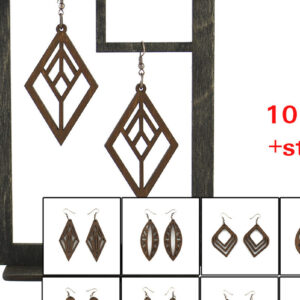 Intra απο ξύλο plywood 3mm-4mm πάχος – Ξύλινα Σκουλαρίκια. Αρχείο λέιζερ. 10 σχέδια Δίασταση  5x5 cm INTRAFABR-97296628