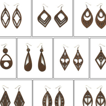 Intra απο ξύλο plywood 3mm-4mm πάχος – Ξύλινα Σκουλαρίκια. Αρχείο λέιζερ. 10 σχέδια Δίασταση  5x5 cm INTRAFABR-97296628 - Image 5