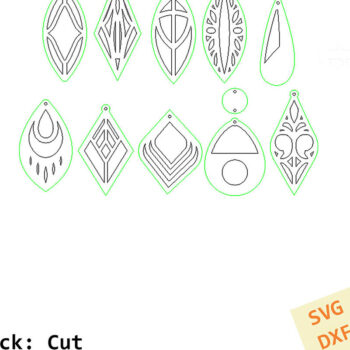 Intra απο ξύλο plywood 3mm-4mm πάχος – Ξύλινα Σκουλαρίκια. Αρχείο λέιζερ. 10 σχέδια Δίασταση  5x5 cm INTRAFABR-97296628 - Image 7