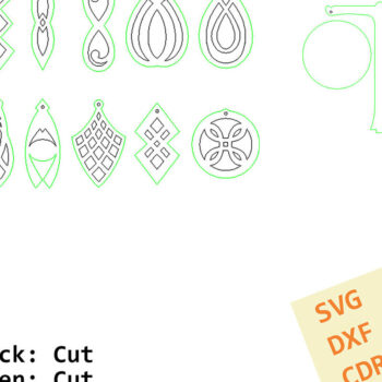 Intra απο ξύλο plywood 3mm-4mm πάχος – Ξύλινα Σκουλαρίκια. Αρχείο λέιζερ Δίασταση  5x5 cm INTRAFABR-96197906 - Image 5