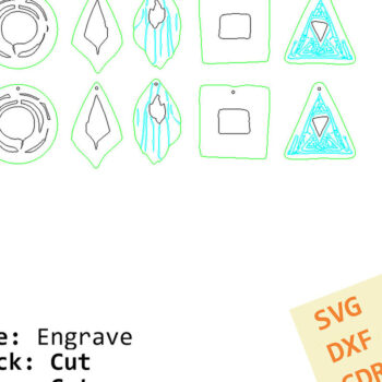Intra απο ξύλο plywood 3mm-4mm πάχος – Ξύλινα Σκουλαρίκια. Αρχείο λέιζερ Δίασταση  5x5 cm INTRAFABR-96555040 - Image 9