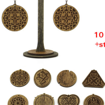 Intra απο ξύλο plywood 3mm-4mm πάχος – Ξύλινα Σκουλαρίκια. Αρχείο λέιζερ Δίασταση  5x5 cm INTRAFABR-96197900 - Image 1