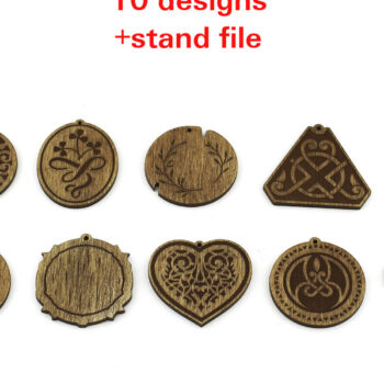 Intra απο ξύλο plywood 3mm-4mm πάχος – Ξύλινα Σκουλαρίκια. Αρχείο λέιζερ Δίασταση  5x5 cm INTRAFABR-96197900 - Image 4