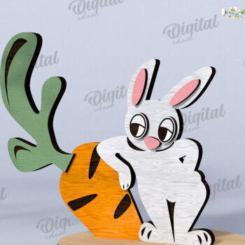 Intra απο ξύλο plywood 3mm-4mm πάχος – Ξύλινα Πασχαλινά λαγουδάκια κομμένα με λέιζερ Δίασταση  20x20 cm INTRAFABR-115504516 - Image 7