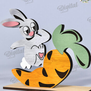 Intra απο ξύλο plywood 3mm-4mm πάχος – Ξύλινα Πασχαλινά λαγουδάκια κομμένα με λέιζερ Δίασταση  20x20 cm INTRAFABR-115504516 - Image 11