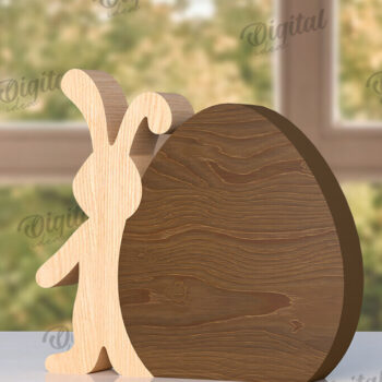 Intra απο ξύλο plywood 3mm-4mm πάχος – Ξύλινα Πασχαλινά λαγουδάκια κομμένα με λέιζερ Δίασταση  20x20 cm INTRAFABR-116494773 - Image 2