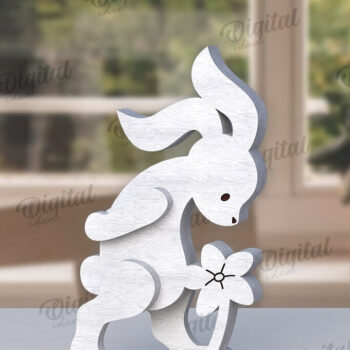 Intra απο ξύλο plywood 3mm-4mm πάχος – Ξύλινα Πασχαλινά λαγουδάκια κομμένα με λέιζερ Δίασταση  20x20 cm INTRAFABR-115436143 - Image 3