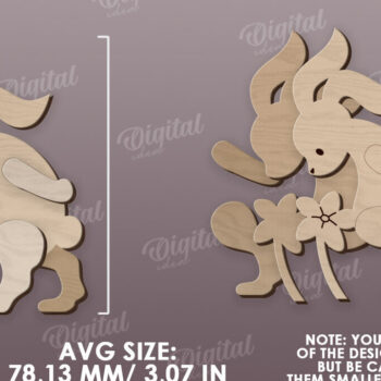 Intra απο ξύλο plywood 3mm-4mm πάχος – Ξύλινα Πασχαλινά λαγουδάκια κομμένα με λέιζερ Δίασταση  20x20 cm INTRAFABR-115436143 - Image 4