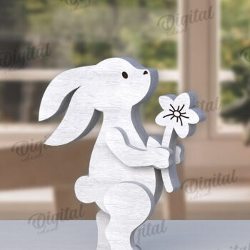 Intra απο ξύλο plywood 3mm-4mm πάχος – Ξύλινα Πασχαλινά λαγουδάκια κομμένα με λέιζερ Δίασταση  20x20 cm INTRAFABR-115436143 - Image 5