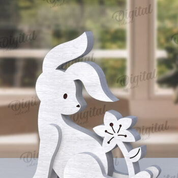 Intra απο ξύλο plywood 3mm-4mm πάχος – Ξύλινα Πασχαλινά λαγουδάκια κομμένα με λέιζερ Δίασταση  20x20 cm INTRAFABR-115436143 - Image 7