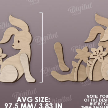 Intra απο ξύλο plywood 3mm-4mm πάχος – Ξύλινα Πασχαλινά λαγουδάκια κομμένα με λέιζερ Δίασταση  20x20 cm INTRAFABR-115436143 - Image 8