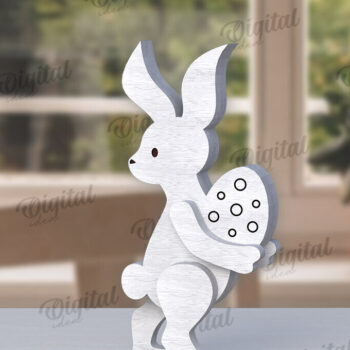 Intra απο ξύλο plywood 3mm-4mm πάχος – Ξύλινο Πασχαλινό Λαγουδάκι με λέιζερ. 3D λαγουδάκι Δίασταση  20x20 cm INTRAFABR-115404596 - Image 1