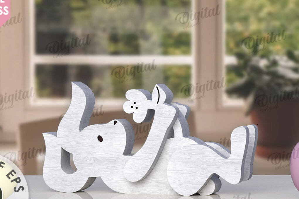 Intra απο ξύλο plywood 3mm-4mm πάχος – Ξύλινο Πασχαλινό Λαγουδάκι με λέιζερ. 3D λαγουδάκι Δίασταση  20x20 cm INTRAFABR-115404771