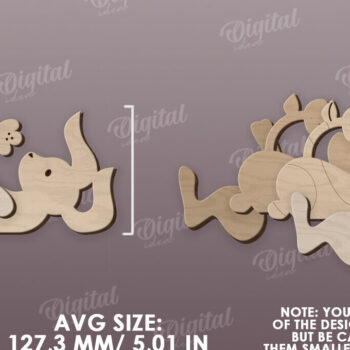 Intra απο ξύλο plywood 3mm-4mm πάχος – Ξύλινο Πασχαλινό Λαγουδάκι με λέιζερ. 3D λαγουδάκι Δίασταση  20x20 cm INTRAFABR-115404771 - Image 2