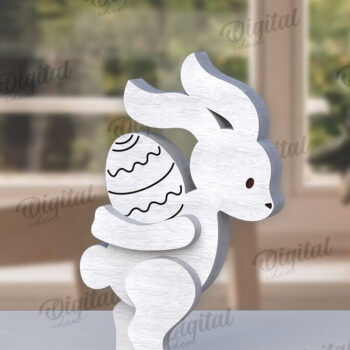 Intra απο ξύλο plywood 3mm-4mm πάχος – Ξύλινο Πασχαλινό Λαγουδάκι με λέιζερ. 3D λαγουδάκι Δίασταση 20x20 cm INTRAFABR-115404842 - Image 1