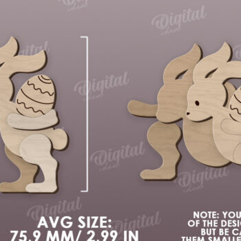 Intra απο ξύλο plywood 3mm-4mm πάχος – Ξύλινο Πασχαλινό Λαγουδάκι με λέιζερ. 3D λαγουδάκι Δίασταση 20x20 cm INTRAFABR-115404842 - Image 2