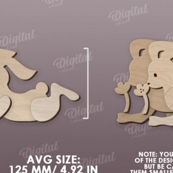 Intra απο ξύλο plywood 3mm-4mm πάχος – Ξύλινο Πασχαλινό Λαγουδάκι με λέιζερ. 3D λαγουδάκι Δίασταση 20x20 cm INTRAFABR-115404916 - Image 2