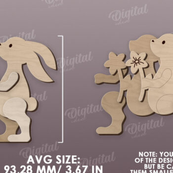 Intra απο ξύλο plywood 3mm-4mm πάχος – Ξύλινο Πασχαλινό Λαγουδάκι με λέιζερ. 3D Πάσχα Δίασταση  20x20 cm INTRAFABR-115404490 - Image 2