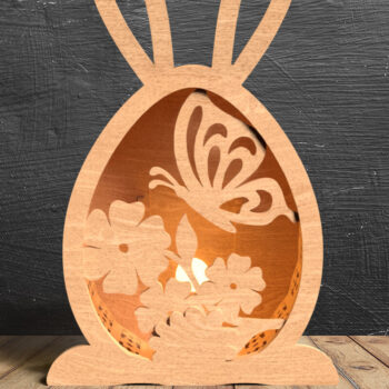 Intra απο ξύλο plywood 3mm-4mm πάχος – Ξύλινο Πασχαλινό Φανάρι - Τρισδιάστατη Δίασταση  20x20 cm INTRAFABR-117469114 - Image 1