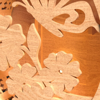 Intra απο ξύλο plywood 3mm-4mm πάχος – Ξύλινο Πασχαλινό Φανάρι - Τρισδιάστατη Δίασταση  20x20 cm INTRAFABR-117469114 - Image 2