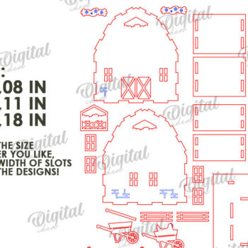 Intra απο ξύλο plywood 3mm-4mm πάχος – Ξύλινο Πασχαλινό Σπίτι με λέιζερ. 3D Πάσχα Δίασταση 20x20 cm INTRAFABR-116176425 - Image 5
