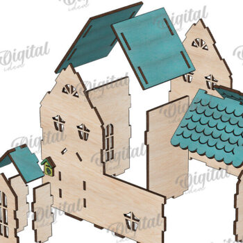 Intra απο ξύλο plywood 3mm-4mm πάχος – Ξύλινο Πασχαλινό Σπίτι με λέιζερ. 3D Πάσχα Δίασταση  20x20 cm INTRAFABR-116176562 - Image 3