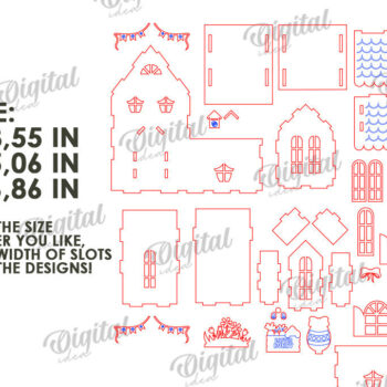 Intra απο ξύλο plywood 3mm-4mm πάχος – Ξύλινο Πασχαλινό Σπίτι με λέιζερ. 3D Πάσχα Δίασταση  20x20 cm INTRAFABR-116176562 - Image 5