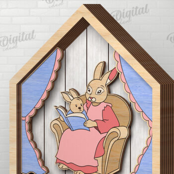 Intra απο ξύλο plywood 3mm-4mm πάχος – Ξύλινα Πασχαλινά Σπίτια κομμένα με λέιζερ Δίασταση  20x20 cm INTRAFABR-115216418 - Image 5