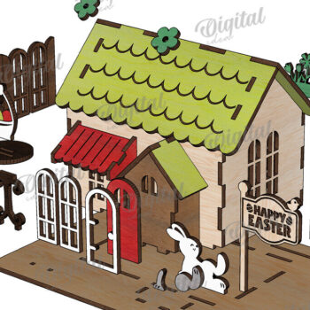 Intra απο ξύλο plywood 3mm-4mm πάχος – Ξύλινα Πασχαλινά Σπίτια LaserCut Bundle Δίασταση  20x20 cm INTRAFABR-116178091 - Image 5