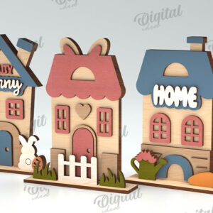 Intra απο ξύλο plywood 3mm-4mm πάχος – Ξύλινα Πασχαλινά Σπίτια LaserCut Bundle Δίασταση  20x20 cm INTRAFABR-115445866