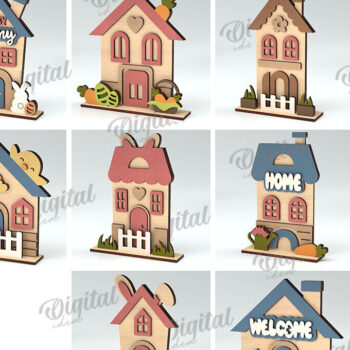 Intra απο ξύλο plywood 3mm-4mm πάχος – Ξύλινα Πασχαλινά Σπίτια LaserCut Bundle Δίασταση  20x20 cm INTRAFABR-115445866 - Image 2