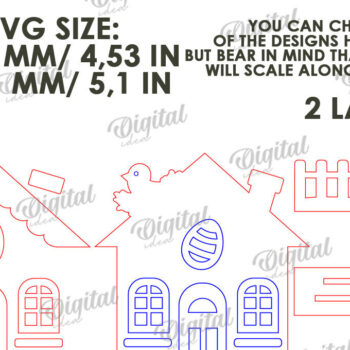 Intra απο ξύλο plywood 3mm-4mm πάχος – Ξύλινα Πασχαλινά Σπίτια LaserCut Bundle Δίασταση  20x20 cm INTRAFABR-115445866 - Image 10
