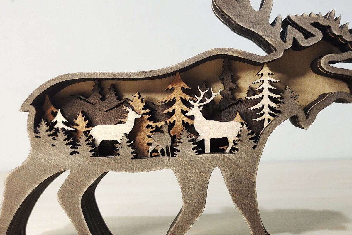 Intra απο ξύλο plywood 3mm-4mm πάχος – Ξύλινες χριστουγεννιάτικες στρώσεις αλκών Δίασταση  20x20 cm INTRAFABR-51287036