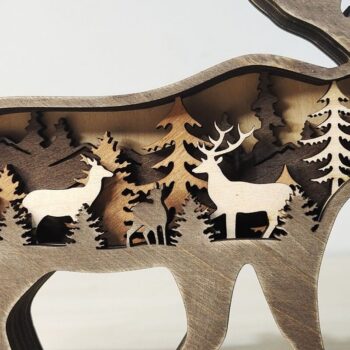 Intra απο ξύλο plywood 3mm-4mm πάχος – Ξύλινες χριστουγεννιάτικες στρώσεις αλκών Δίασταση  20x20 cm INTRAFABR-51287036 - Image 2