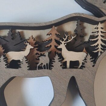 Intra απο ξύλο plywood 3mm-4mm πάχος – Ξύλινες χριστουγεννιάτικες στρώσεις αλκών Δίασταση  20x20 cm INTRAFABR-51287036 - Image 3