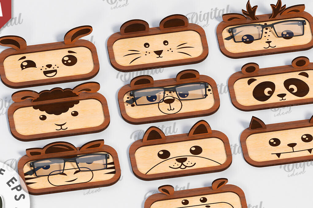 Intra απο ξύλο plywood 3mm-4mm πάχος – Δέσμη κοπής με λέιζερ με ξύλινες θήκες γυαλιών Δίασταση  20x20 cm INTRAFABR-116205528